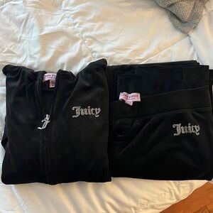 Juicy Couture Velour sweatsuit, zip up sweatshirt and pants